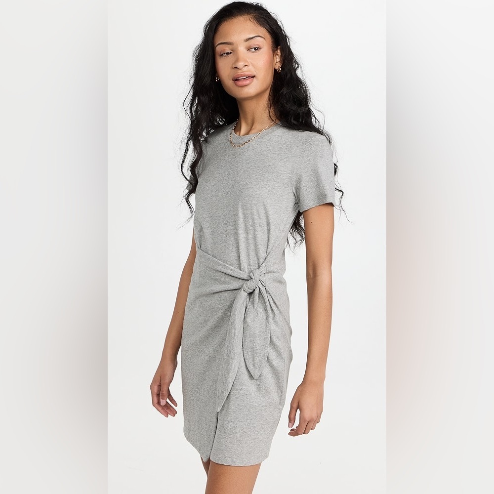Rails Edie Heather Gray Tie-Front Mini Dress
